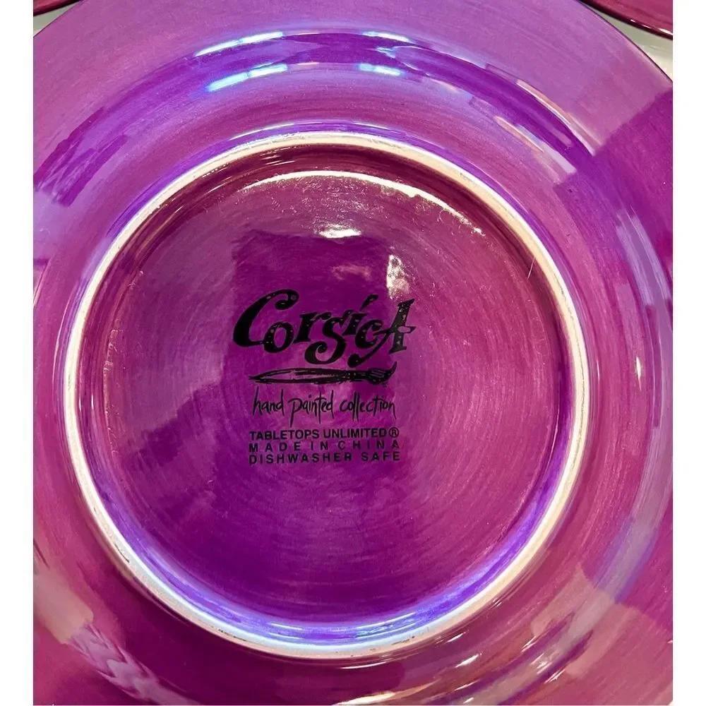 Corsica Home 11 1/4 Dinner Plate Hand Painted Eggplant/Purple Set Of 2
